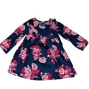 Gap 2T Floral Long Sleeved Dress with Ruffles